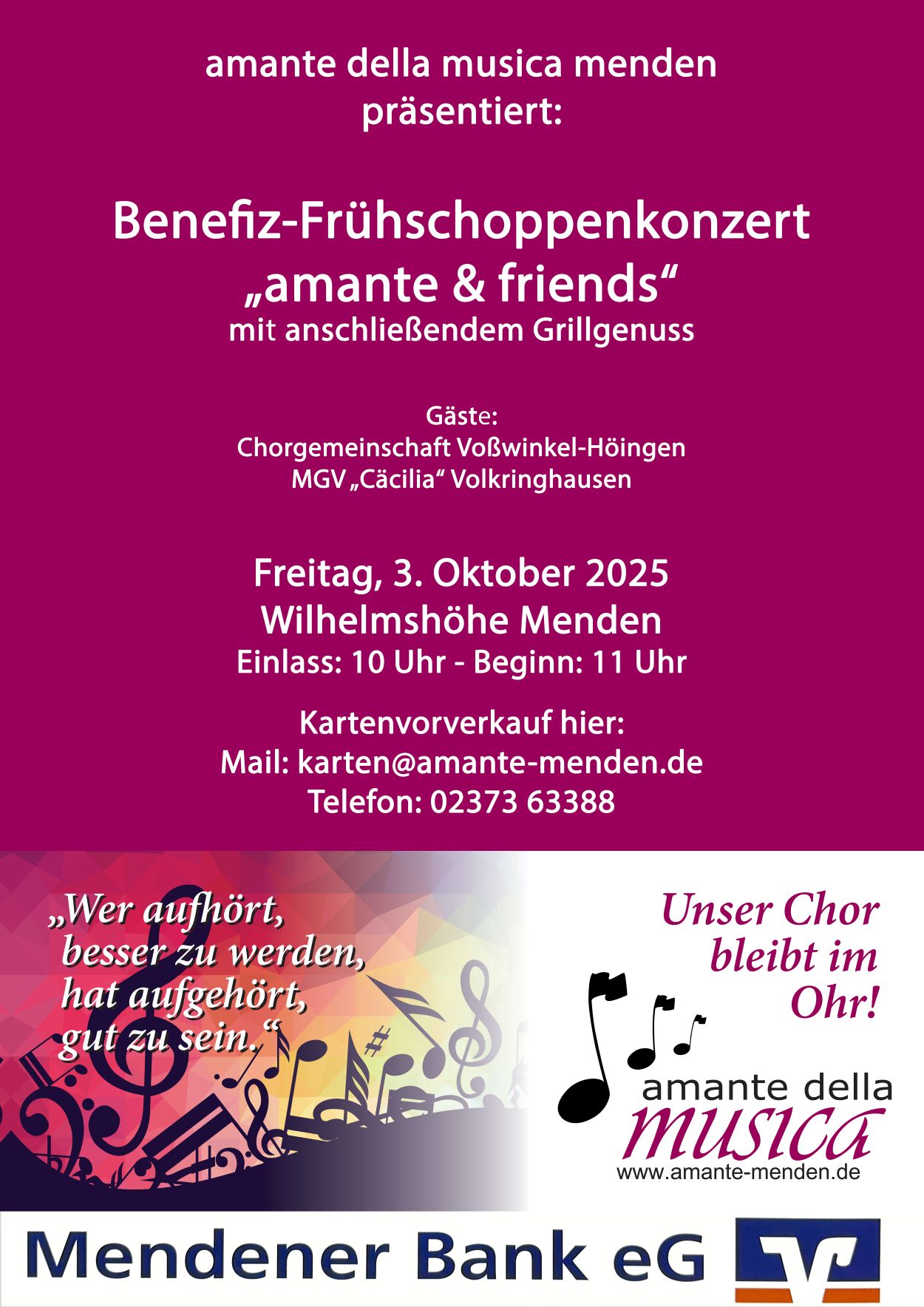 Plakat Benefiz-Frühschoppenkonzert